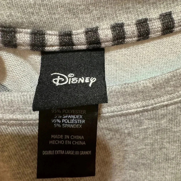 Disney Grey Black Drawstring Waist Mickey Mouse Long Sleeve Top Sz XL - Picture 4 of 7